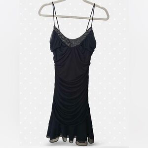 Blondie Nites Black Dress with Studded Detail